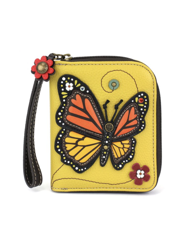 Chala Zip-Around Wallet - Monarch Butterfly - mustard