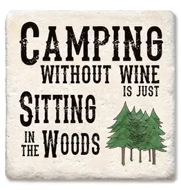 Tipsy Coasters & Gifts Camping Without Wine Coaster