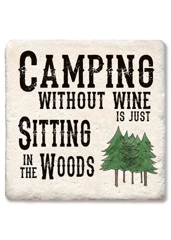 Tipsy Coasters & Gifts Camping Without Wine Coaster