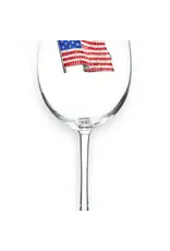 The Queens' Jewels American Flag Jeweled Stemmed Wine Glass