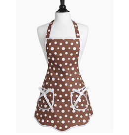 Jessie Steele Brown & White Retro Polka Dot Ava Apron