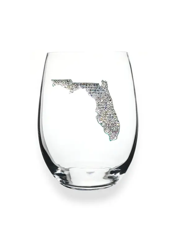 The Queens' Jewels Florida State Jeweled Stemless Wine Glass