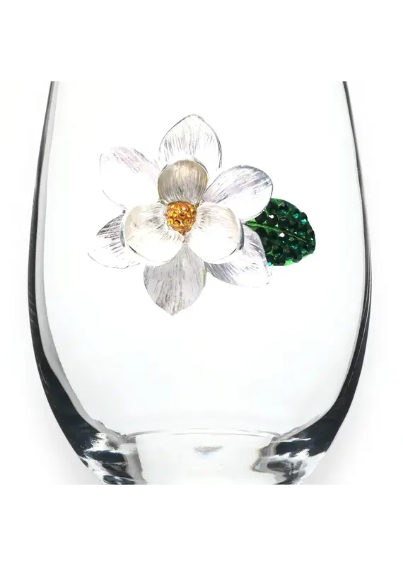 The Queens' Jewels Magnolia Jeweled Stemless Wine Glass