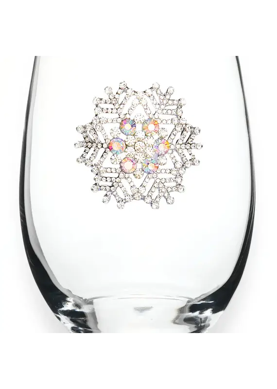 The Queens' Jewels Snowflake Jeweled Stemless Wine Glass