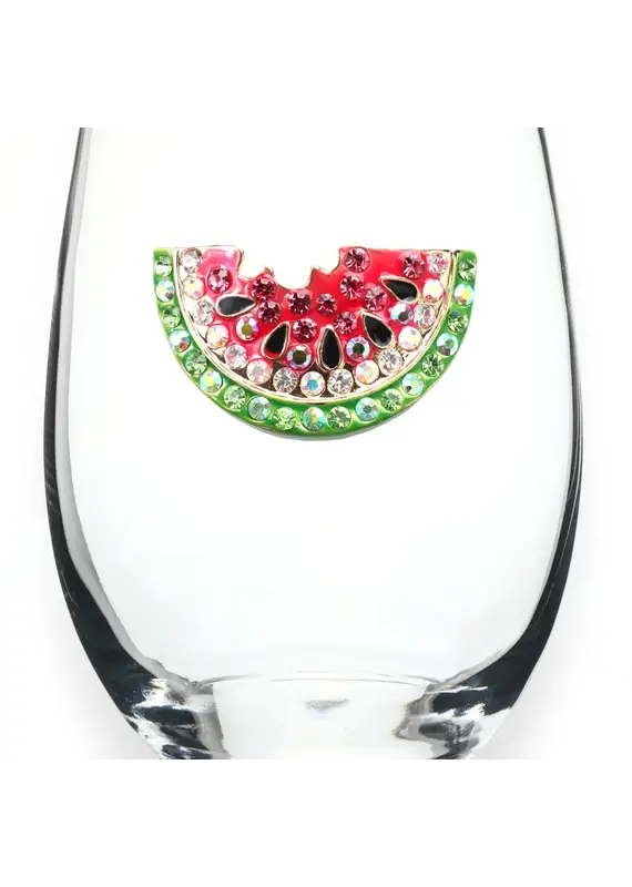 The Queens' Jewels Watermelon Jeweled Stemless Wine Glass