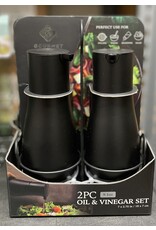 2 Piece Oil & Vinegar Cruet Set Black