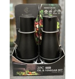 2 Piece Oil & Vinegar Cruet Set Black