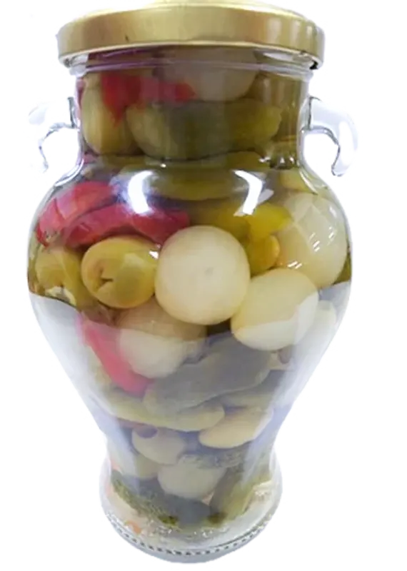 Pickled Spicy Cocktail: Olives, Gherkins, Peppers, Chilis & Onions (Mix)