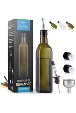 Zulay Kitchen Olive Oil Dispenser Bottle 16.9 oz: Glass Brown