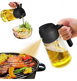 Yarramate Oil Sprayer for Cooking, 2 in 1 Olive Oil Dispenser Bottle for Kitchen, 16oz