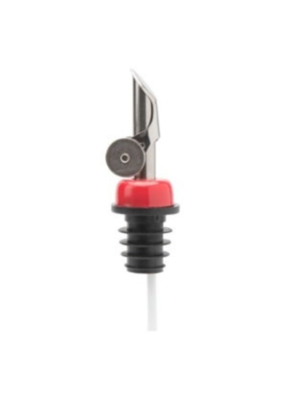 Stainless Steel Self Closing Pour Spout Red