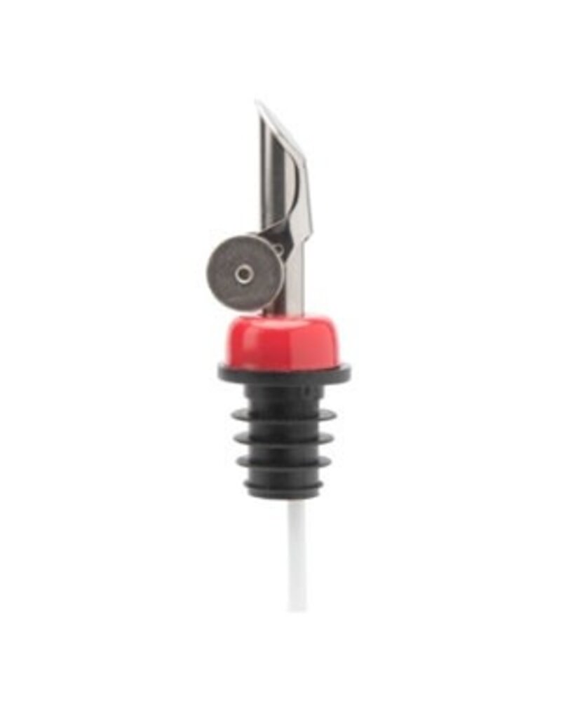 Stainless Steel Self Closing Pour Spout Red