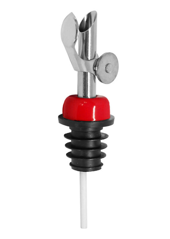 Stainless Steel Self Closing Pour Spout Red