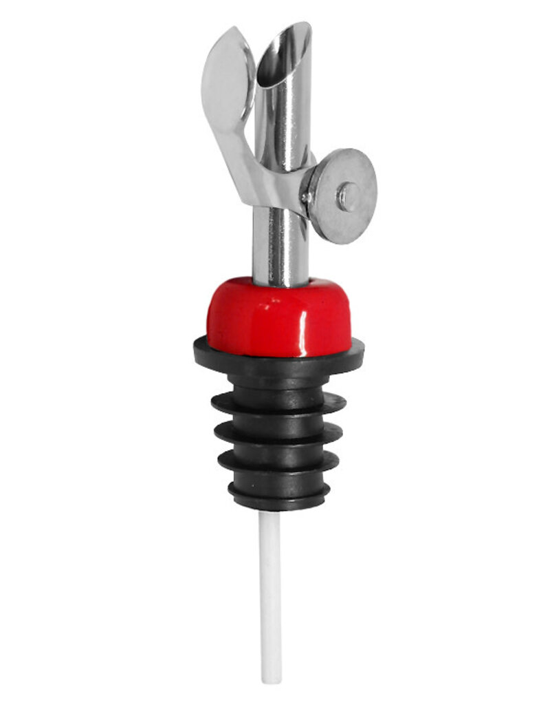 Stainless Steel Self Closing Pour Spout Red
