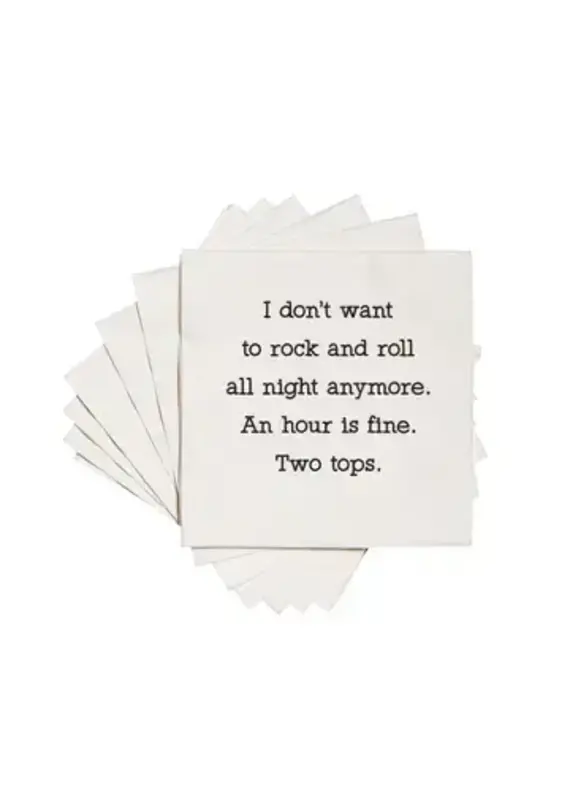 ellembee gift I don't want to rock & roll all night funny Cocktail Napkins