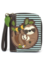 Chala Zip-Around Wallet- Sloth Family