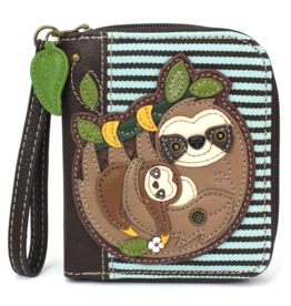 Chala Zip-Around Wallet- Sloth Family