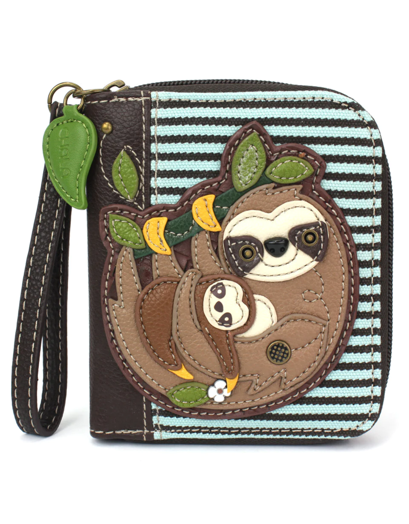 Chala Zip-Around Wallet- Sloth Family