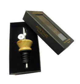 Premium Wood Collar , Stainless Steel Pourer with Weighted Flap