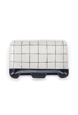White Blue Plaid Double Spoon Rest