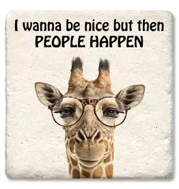Tipsy Coasters & Gifts I Wanna Be Nice Giraffe Coaster