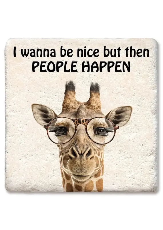 Tipsy Coasters & Gifts I Wanna Be Nice Giraffe Coaster