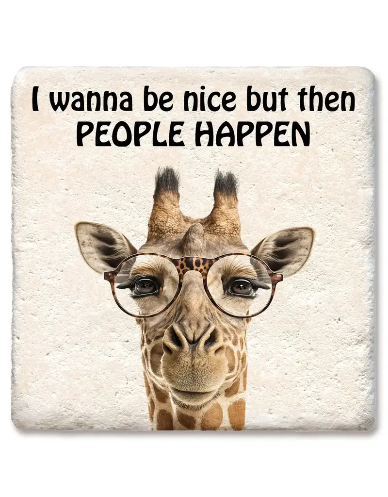 Tipsy Coasters & Gifts I Wanna Be Nice Giraffe Coaster