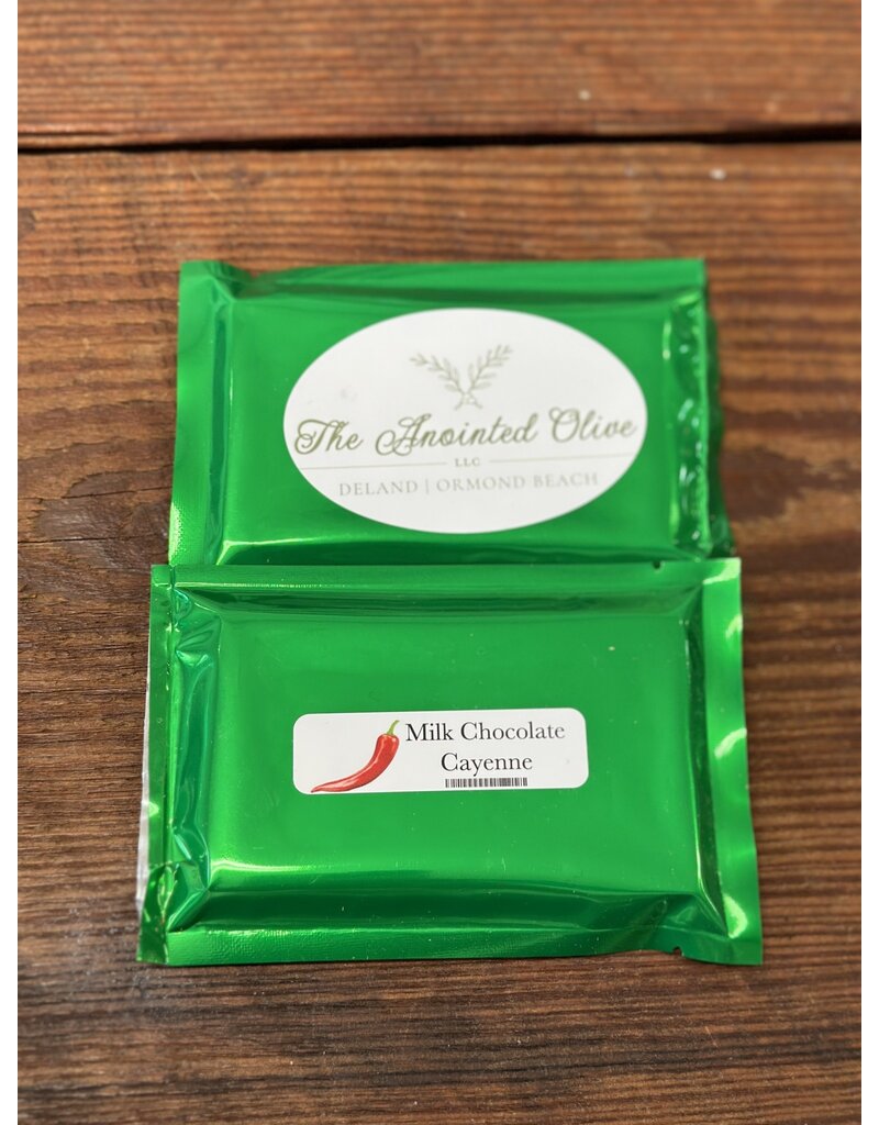 Custom Olive Oil Milk Chocolate/Cayenne Candy Bar