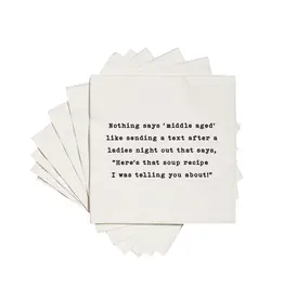 ellembee gift Nothing Says Middle Aged Like Soup Recipe Cocktail Napkin