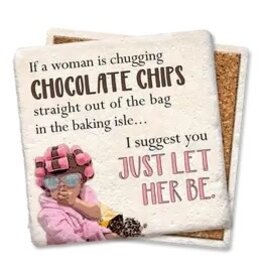 Tipsy Coasters & Gifts A Woman Is Chugging Chocolate Chips Coaster