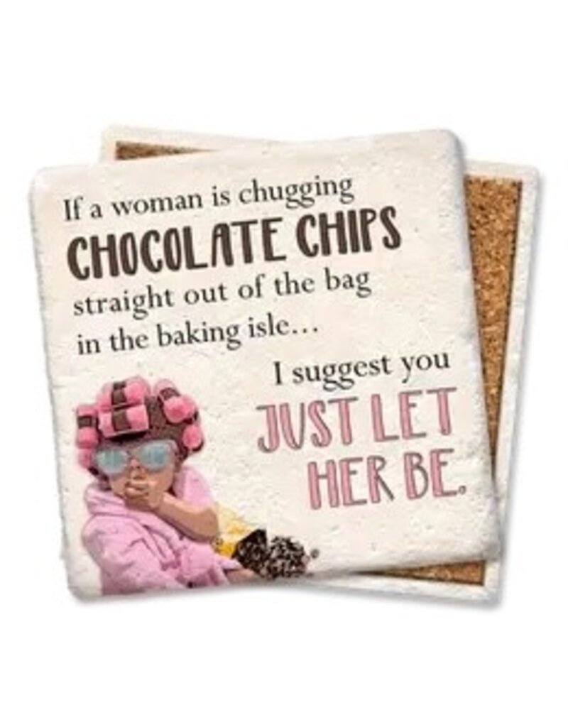 Tipsy Coasters & Gifts A Woman Is Chugging Chocolate Chips Coaster