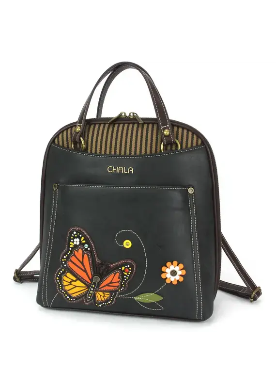 Chala Convertible Backpack Purse - Monarch Butterfly