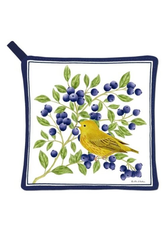 Alice Cottage Potholder Blueberries Bird