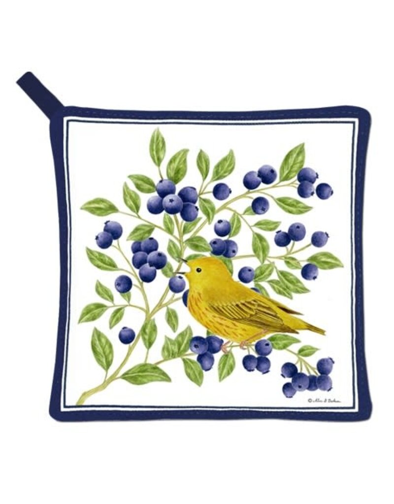 Alice Cottage Potholder Blueberries Bird