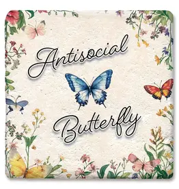 Tipsy Coasters & Gifts Antisocial Butterfly Coaster