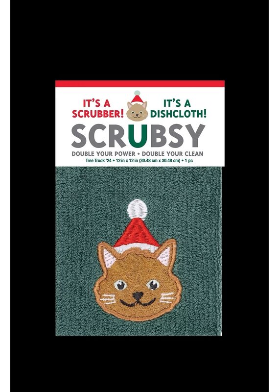 MUKitchen Scrubsy Cloth- Festive Cats