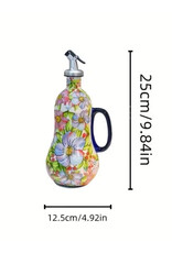 Hand Painted Ceramic Olive Oil Bottle