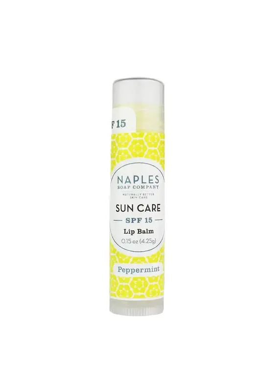 Naples Soap Company Lip Balm .15 oz Spf 15 Sunscreen Peppermint