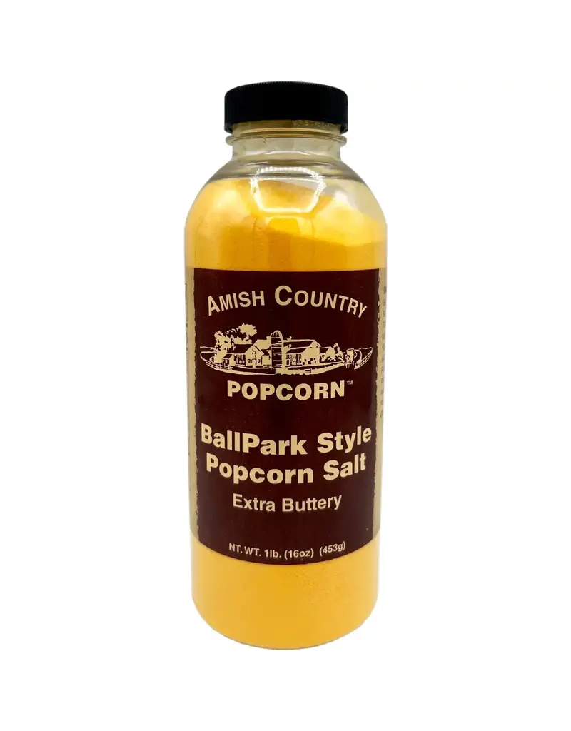 Amish Country Bottle of Ballpark-Style Popcorn Salt 16oz