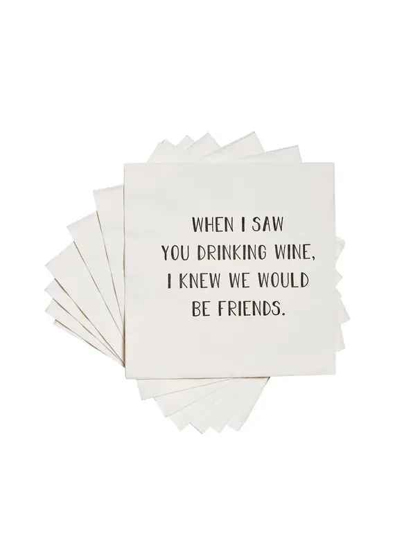 ellembee gift When I Saw You Drinking Wine Funny Printed Cocktail Napkins