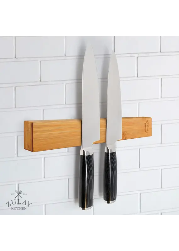 Zulay Kitchen Magnetic Knife Holder - Powerful Wood Magnetic Knife Strip