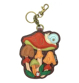 Chala Key Fob/Coin Purse - Brown Mushrooms
