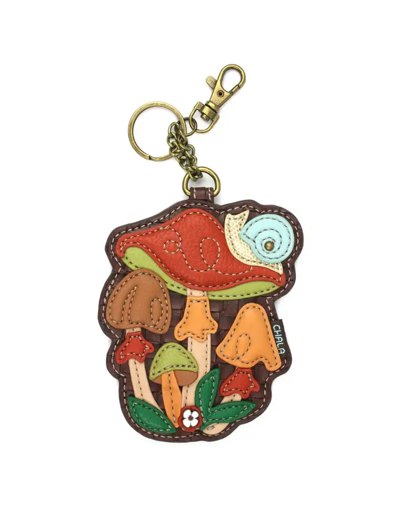 Chala Key Fob/Coin Purse - Brown Mushrooms