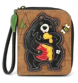 Chala Zip Around Wallet - Black Bear