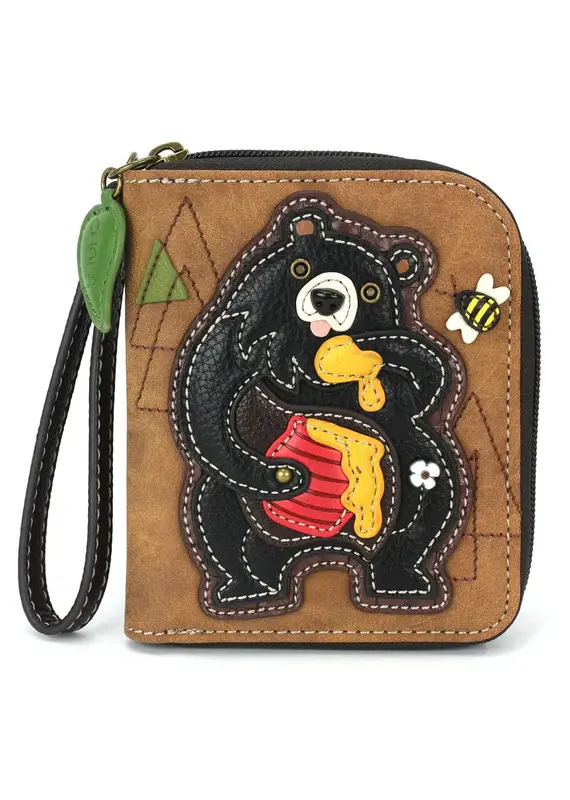 Chala Zip Around Wallet - Black Bear