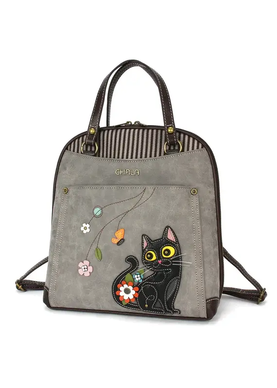 Chala Convertible Backpack Purse - Black Cat