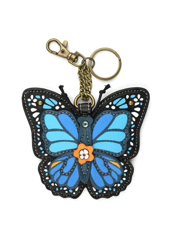 Chala Key Fob/Coin Purse - Blue Butterfly