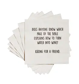 ellembee gift Does Anyone Know Which Page of the Bible Cocktail Napkins