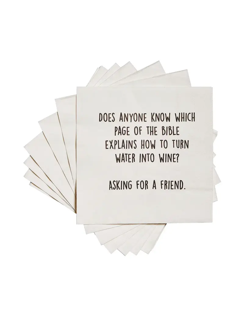 ellembee gift Does Anyone Know Which Page of the Bible Cocktail Napkins
