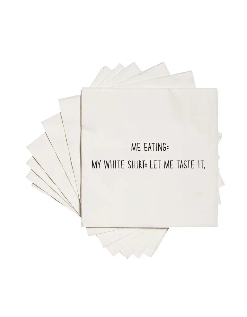 ellembee gift Me Eating: My White Shirt: Let Me Taste It. Cocktail Napkins
